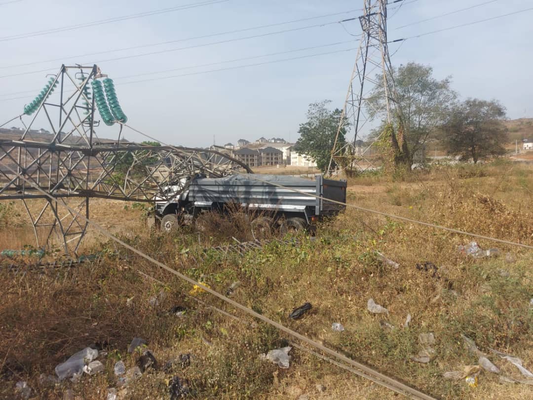 Power outage looms as truck hits TCN transmission tower in Abuja